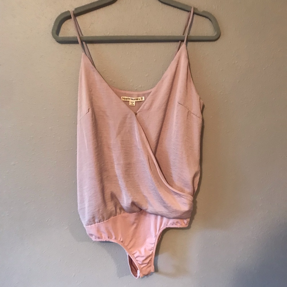 Blush pink unitard tank top